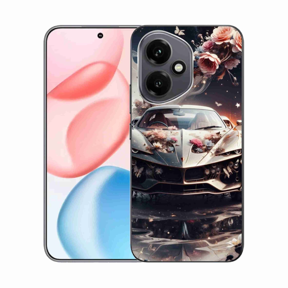 Gelový kryt mmCase na Honor 400 - květinový sportovní vůz