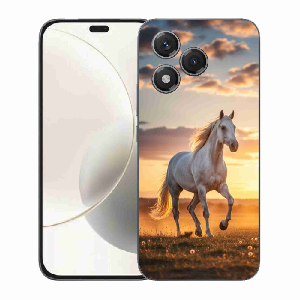 Gelový kryt mmCase na Honor 400 Lite - běžící bílý kůň 2