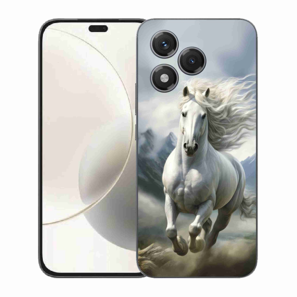 Gelový kryt mmCase na Honor 400 Lite - běžící bílý kůň 3