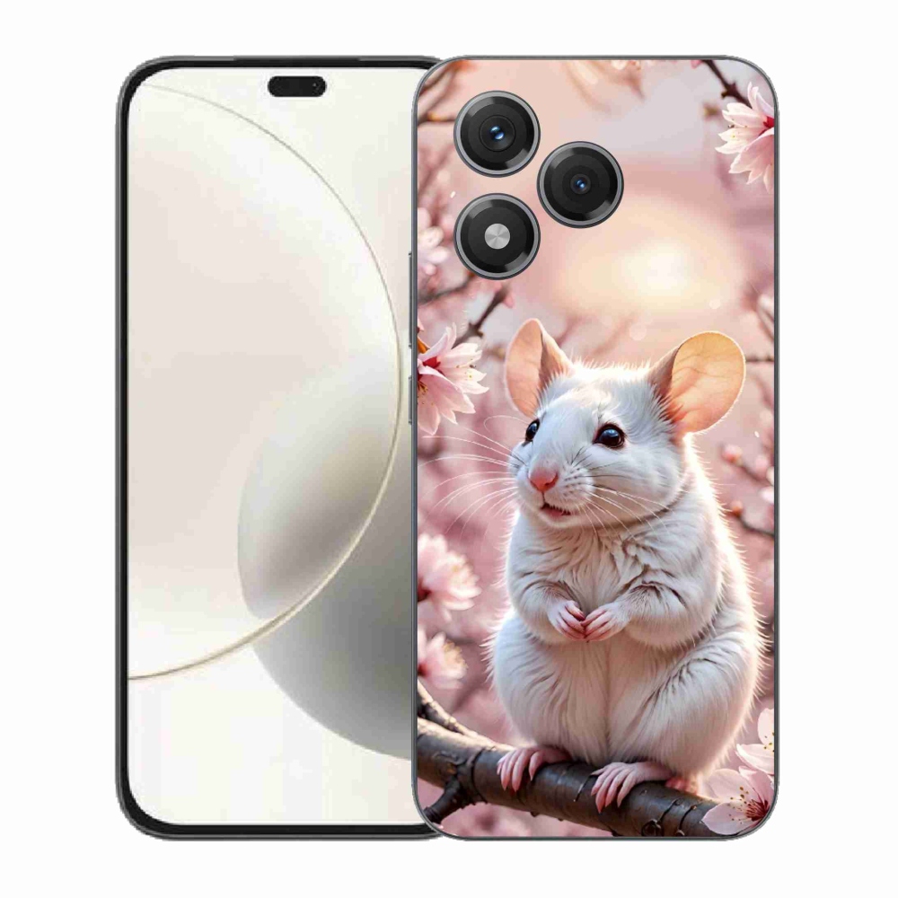 Gelový kryt mmCase na Honor 400 Lite - bílá myš na větvi