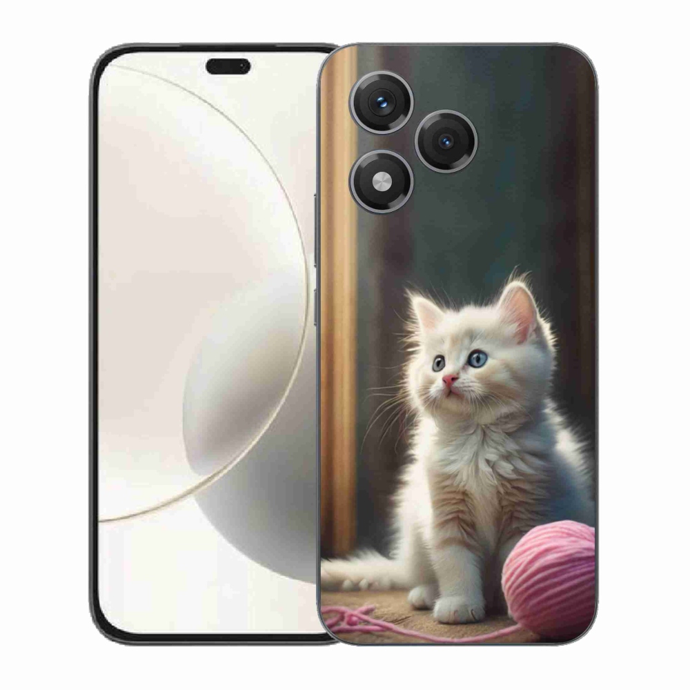 Gelový kryt mmCase na Honor 400 Lite - bílé kotě 2