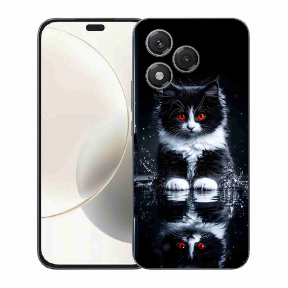 Gelový kryt mmCase na Honor 400 Lite - černobílé kotě