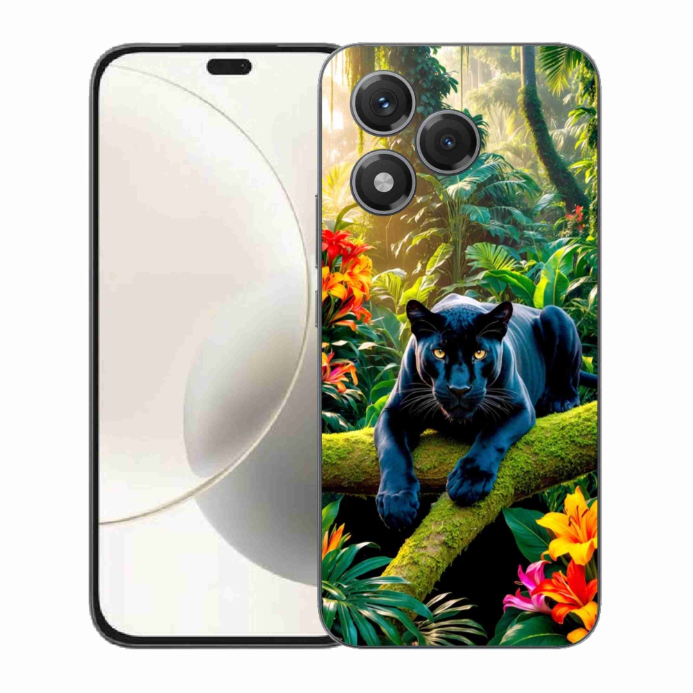 Gelový kryt mmCase na Honor 400 Lite - černý panter v džungli