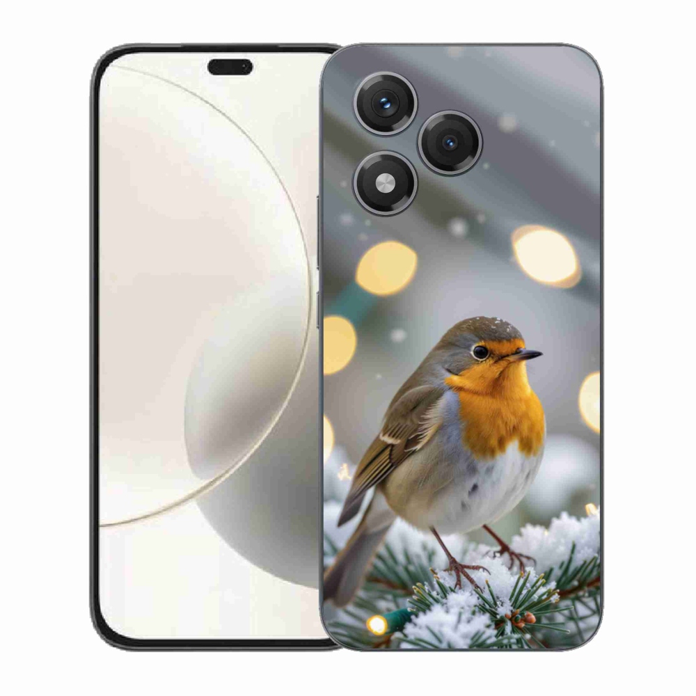 Gelový kryt mmCase na Honor 400 Lite - červenka v zimě