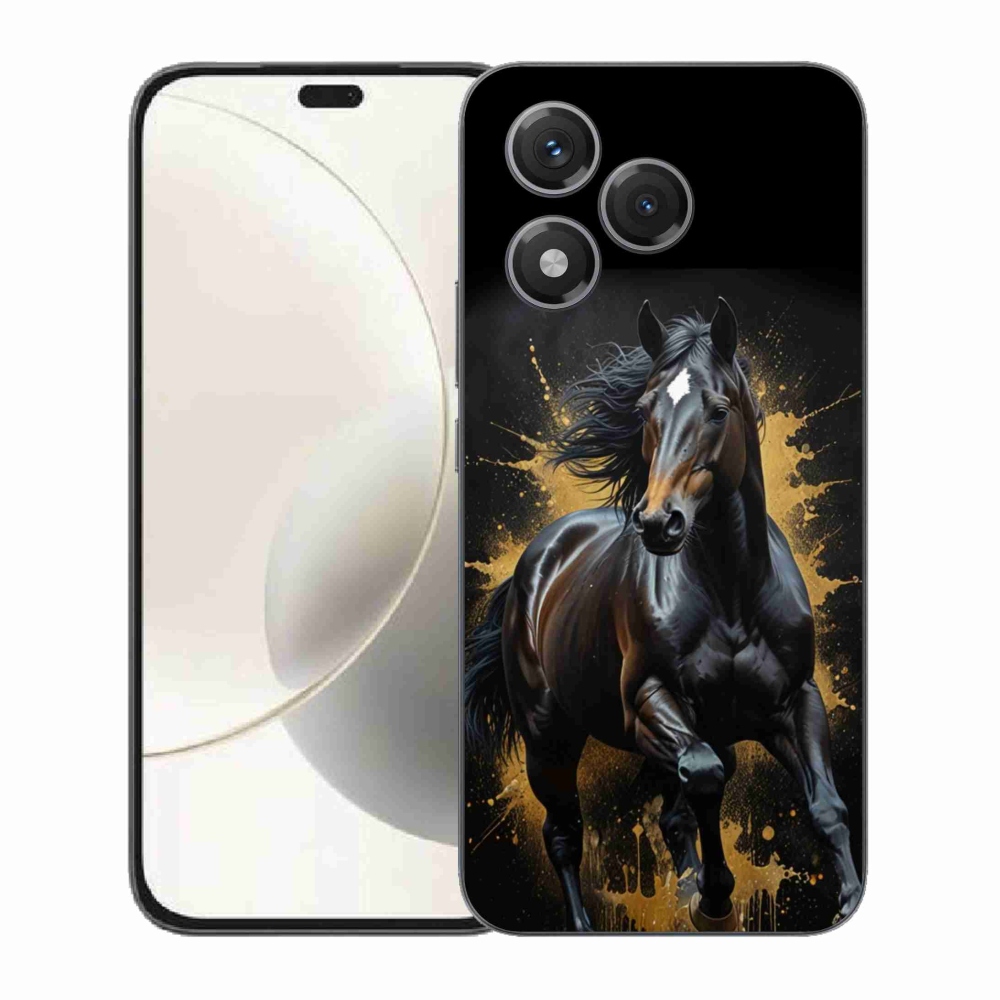 Gelový kryt mmCase na Honor 400 Lite - elegantní černý hřebec