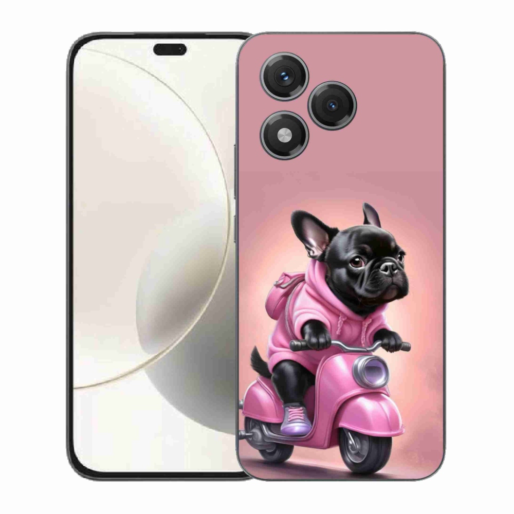 Gelový kryt mmCase na Honor 400 Lite - francouzský buldoček na skútru