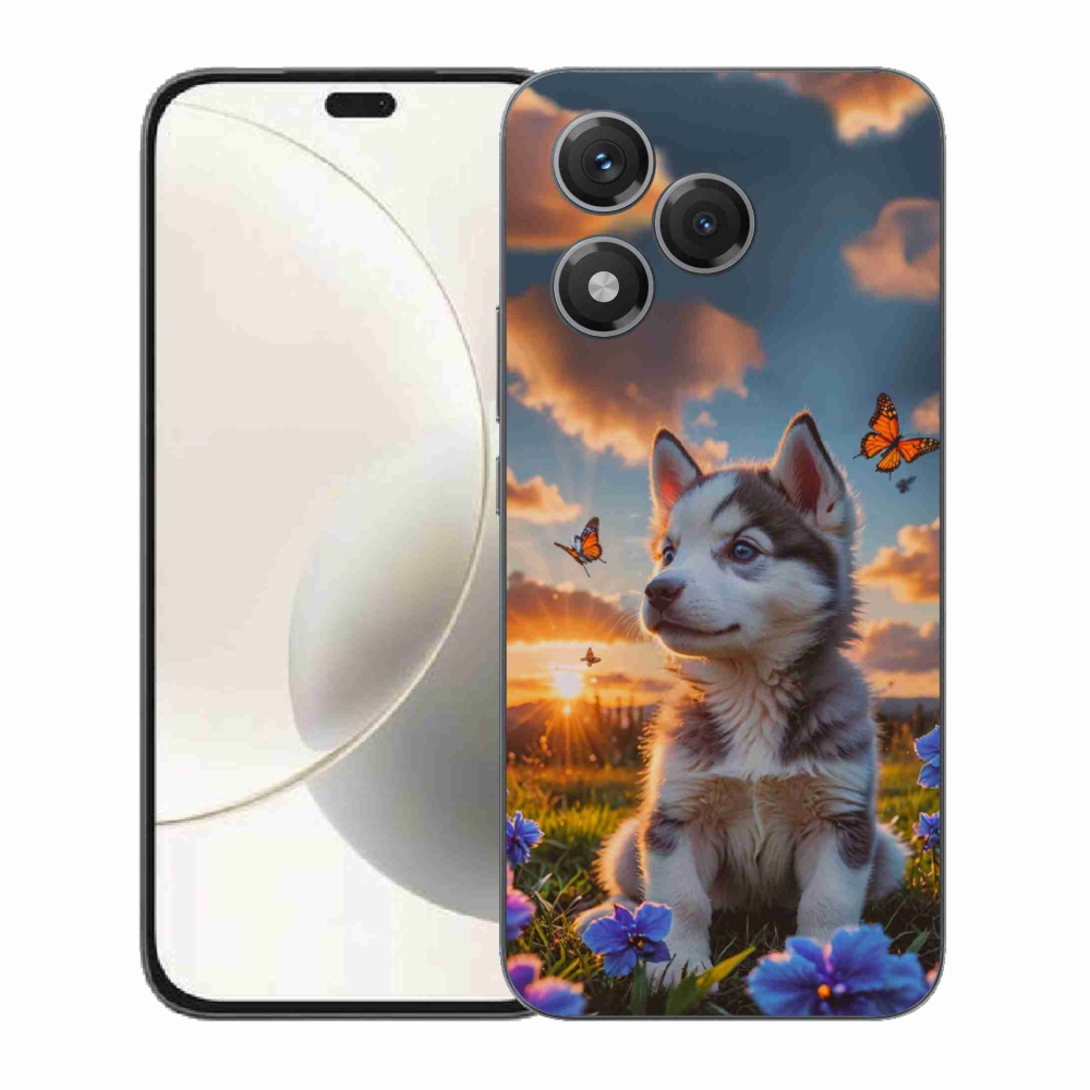 Gelový kryt mmCase na Honor 400 Lite - husky při západu slunce