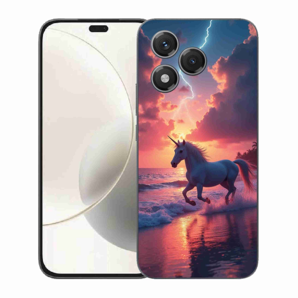 Gelový kryt mmCase na Honor 400 Lite - jednorožec na pláži