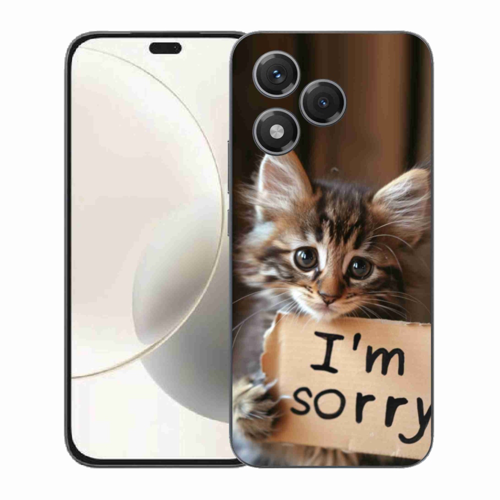 Gelový kryt mmCase na Honor 400 Lite - kočíčí omluva