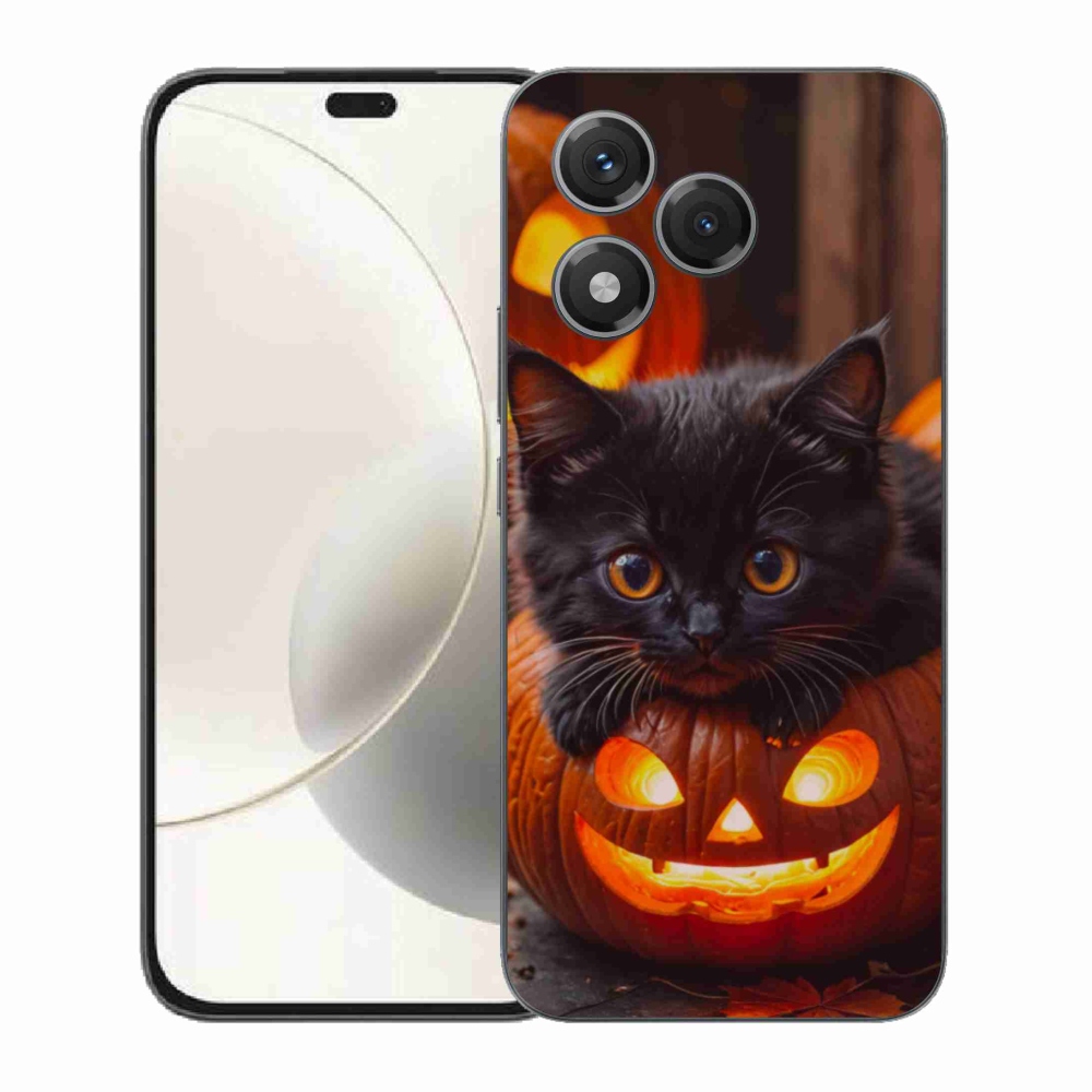 Gelový kryt mmCase na Honor 400 Lite - kotě a dýně