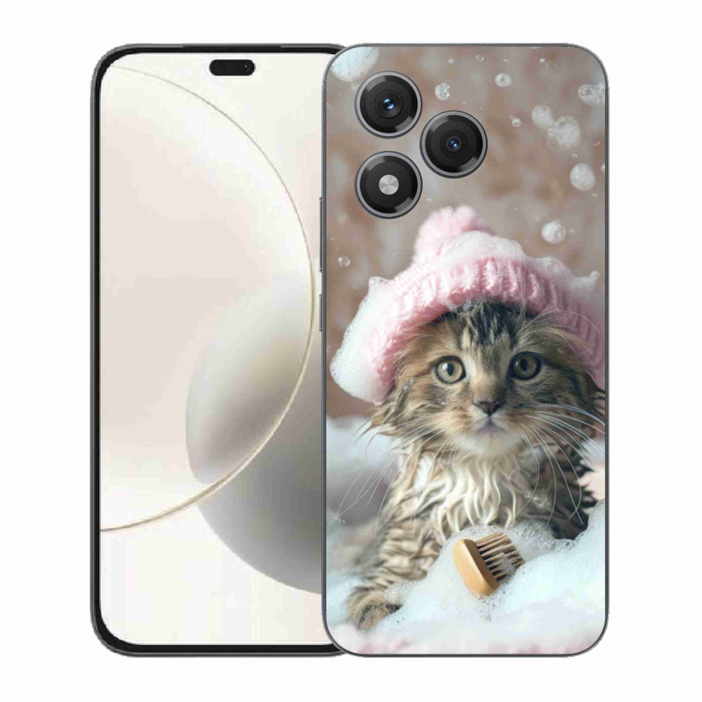 Gelový kryt mmCase na Honor 400 Lite - kotě a koupel