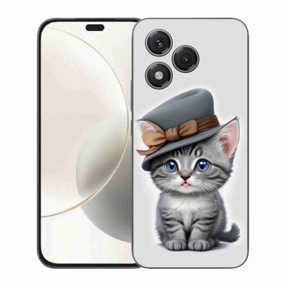 Gelový kryt mmCase na Honor 400 Lite - kotě s kloboukem