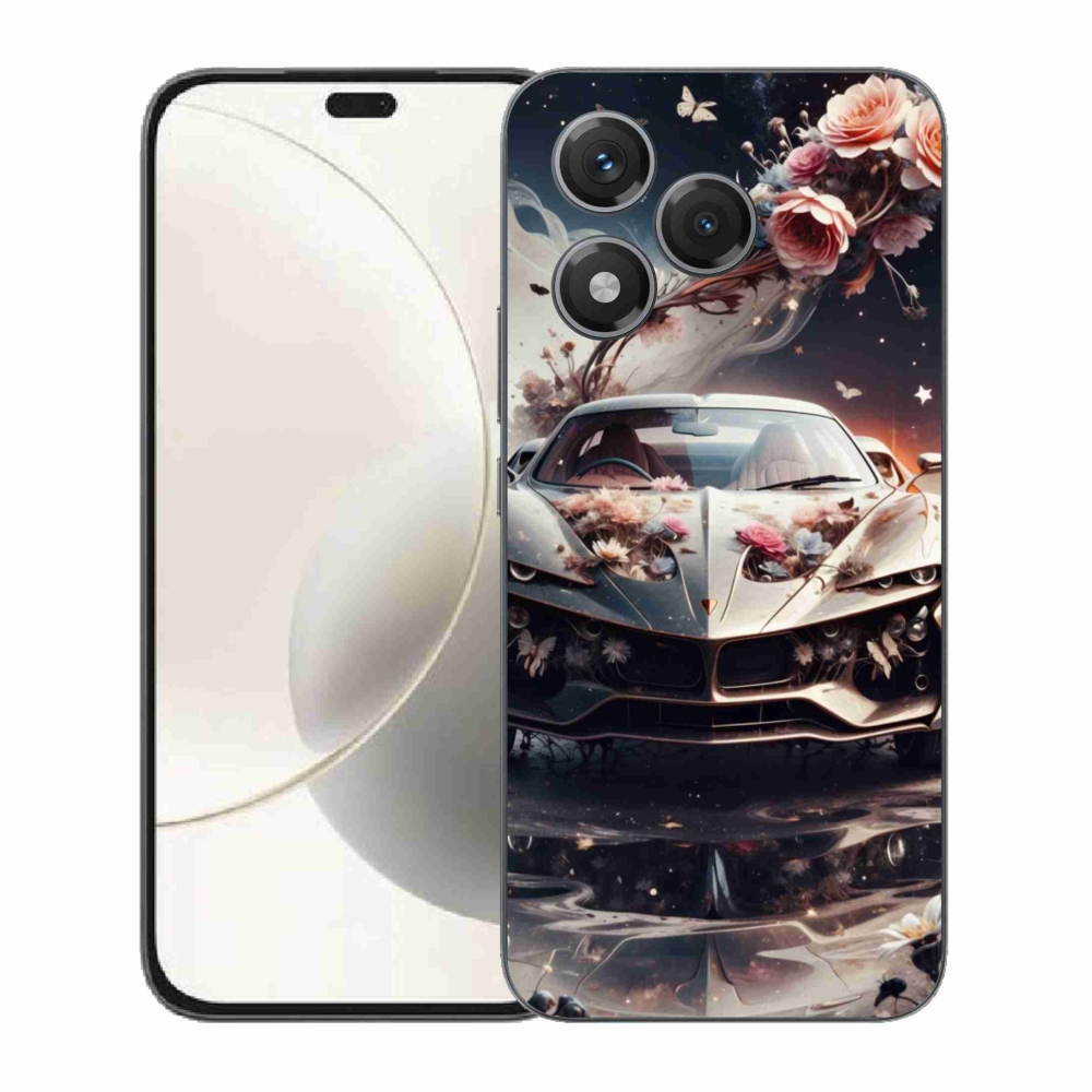 Gelový kryt mmCase na Honor 400 Lite - květinový sportovní vůz
