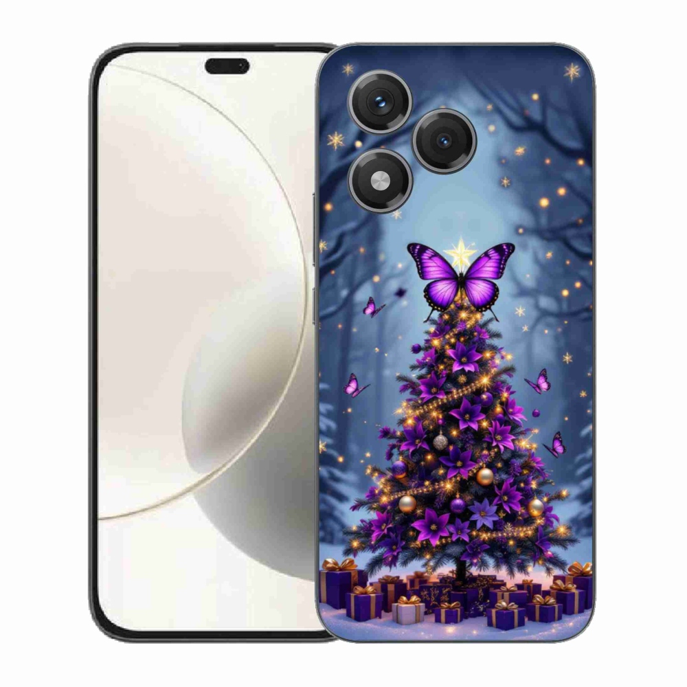 Gelový kryt mmCase na Honor 400 Lite - motýlí vánoční stromek