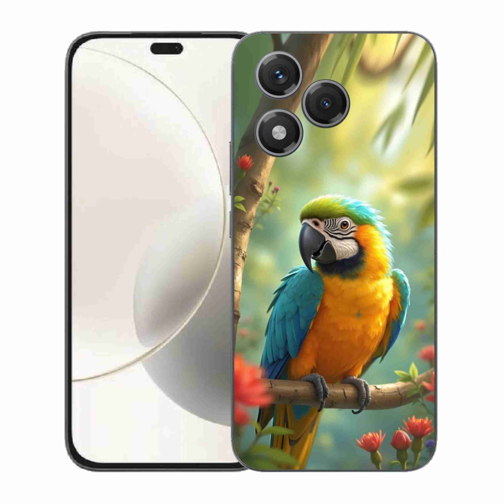 Gelový kryt mmCase na Honor 400 Lite - papoušek ara modrožlutá