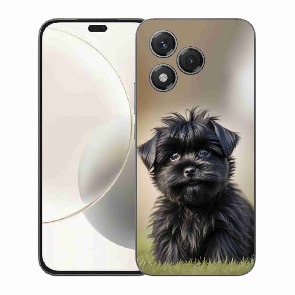 Gelový kryt mmCase na Honor 400 Lite - roztomilý černý pejsek