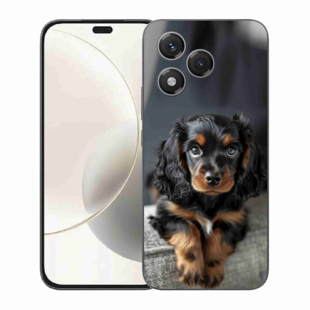Gelový kryt mmCase na Honor 400 Lite - roztomilý dlouhosrstý jezevčík