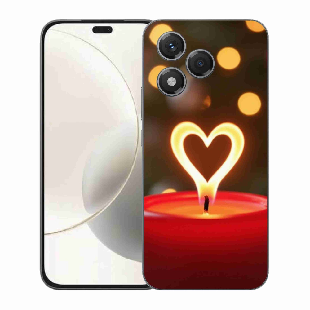 Gelový kryt mmCase na Honor 400 Lite - srdce z plamene