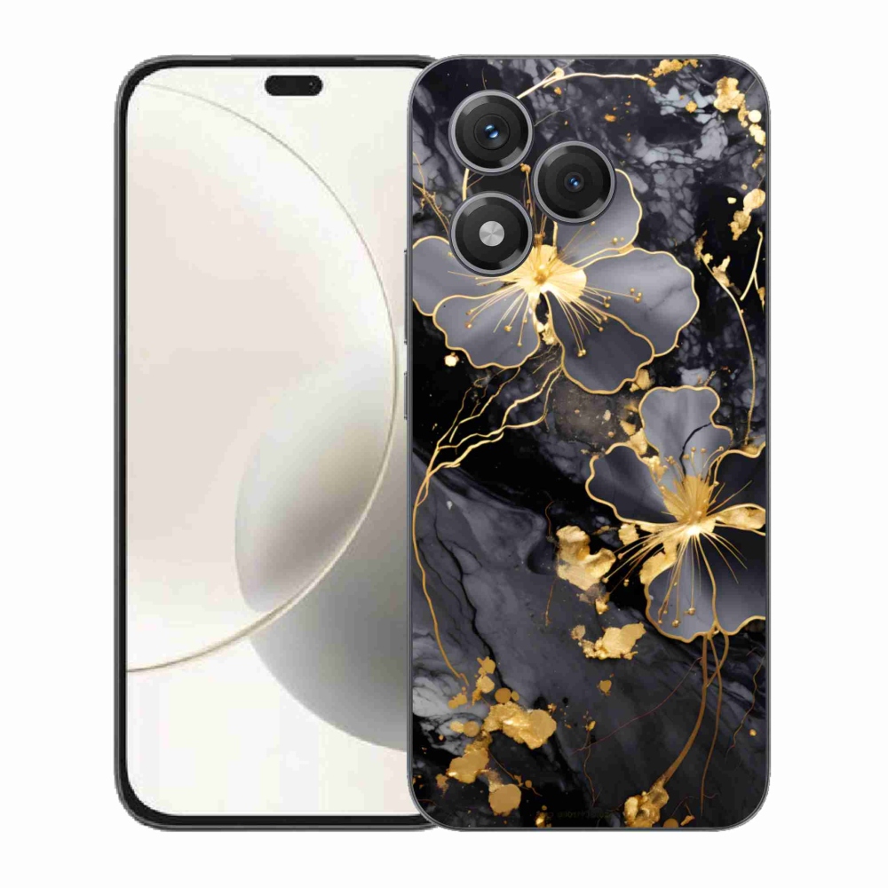 Gelový kryt mmCase na Honor 400 Lite - zlaté květy