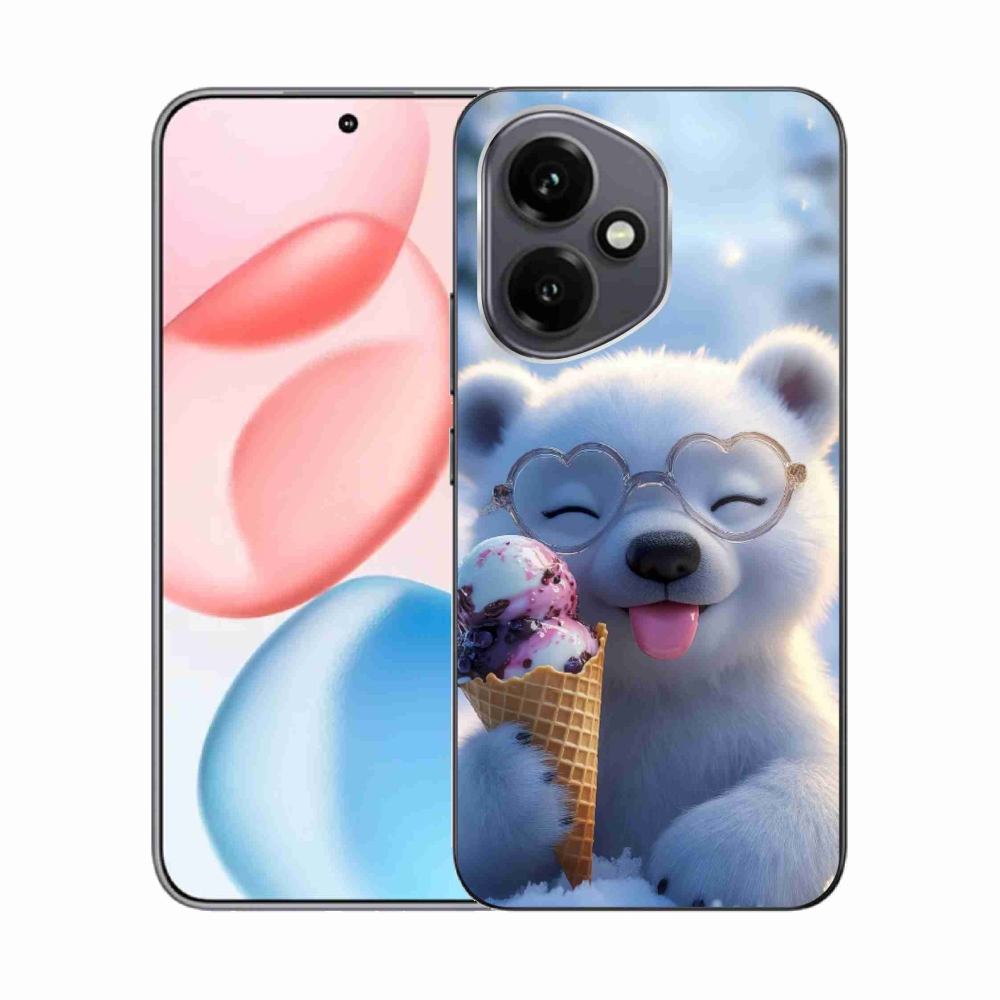 Gelový kryt mmCase na Honor 400 - medvídek se zmrzlinou