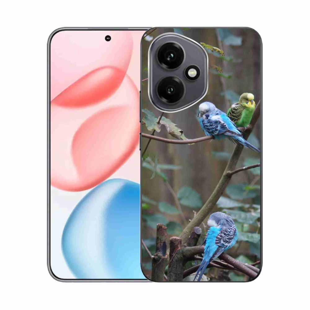 Gelový kryt mmCase na Honor 400 - papoušci na větvi