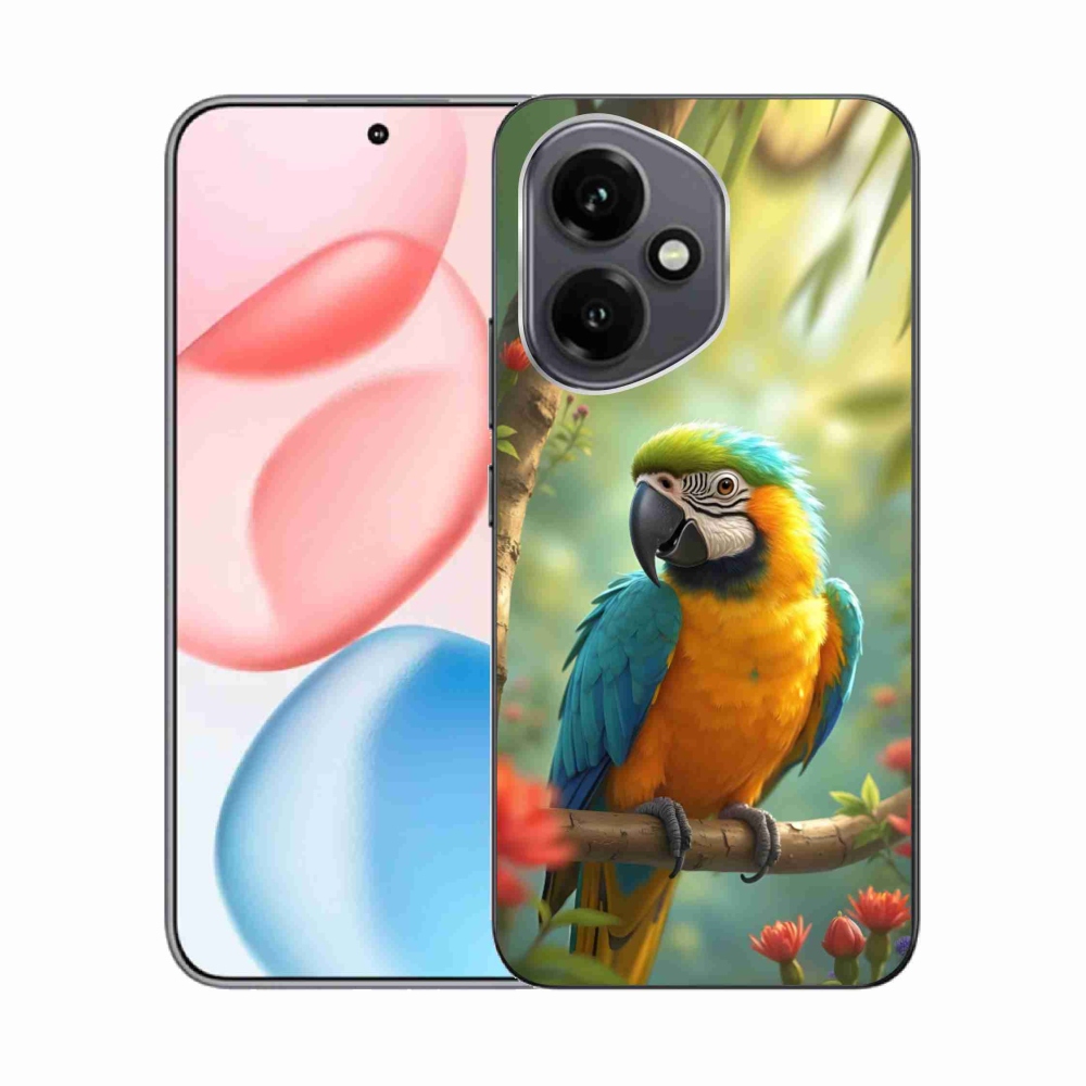 Gelový kryt mmCase na Honor 400 - papoušek ara modrožlutá