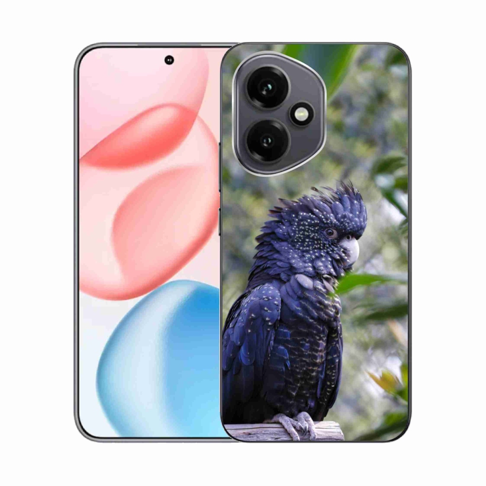 Gelový kryt mmCase na Honor 400 - papoušek kakadu černý