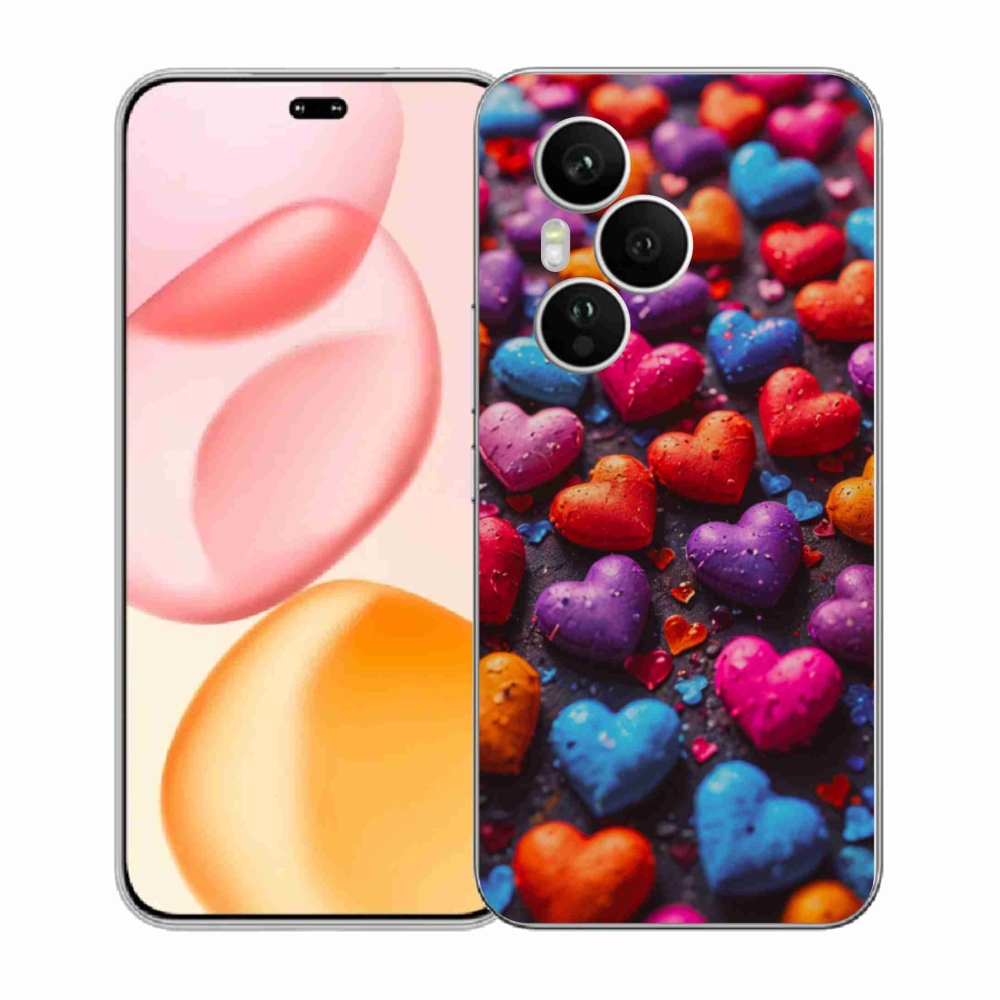 Gelový kryt mmCase na Honor 400 Pro - barevná srdce