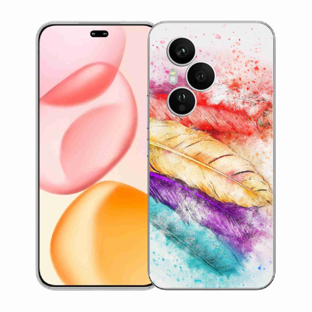 Gelový kryt mmCase na Honor 400 Pro - barevné peří