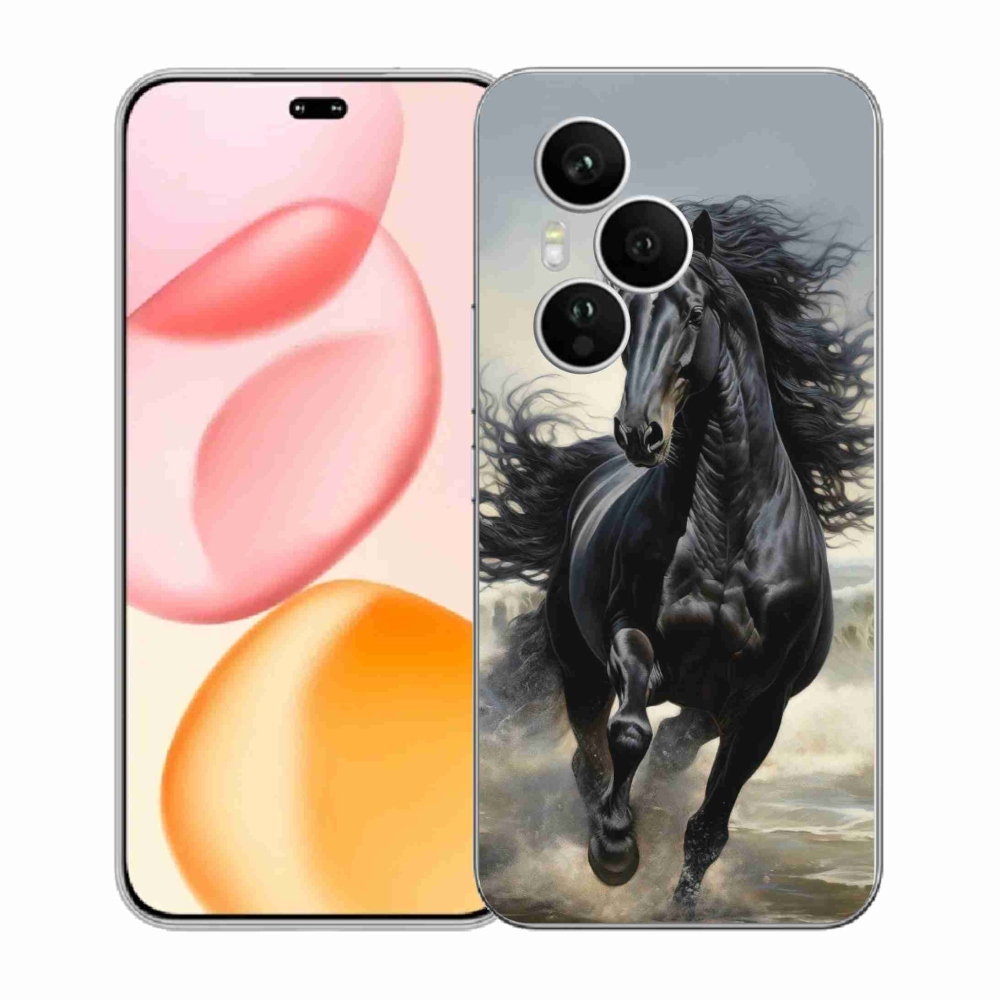 Gelový kryt mmCase na Honor 400 Pro - běžící černý kůň
