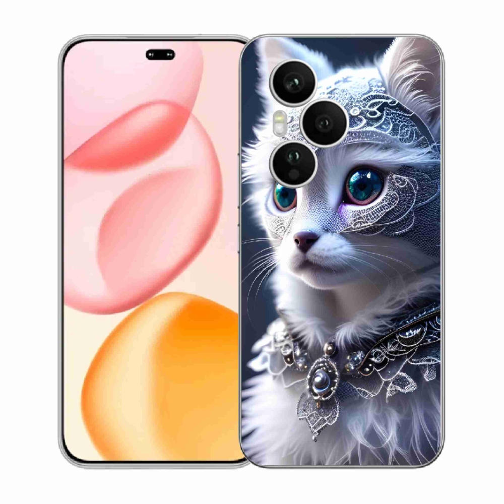 Gelový kryt mmCase na Honor 400 Pro - bílá kočka