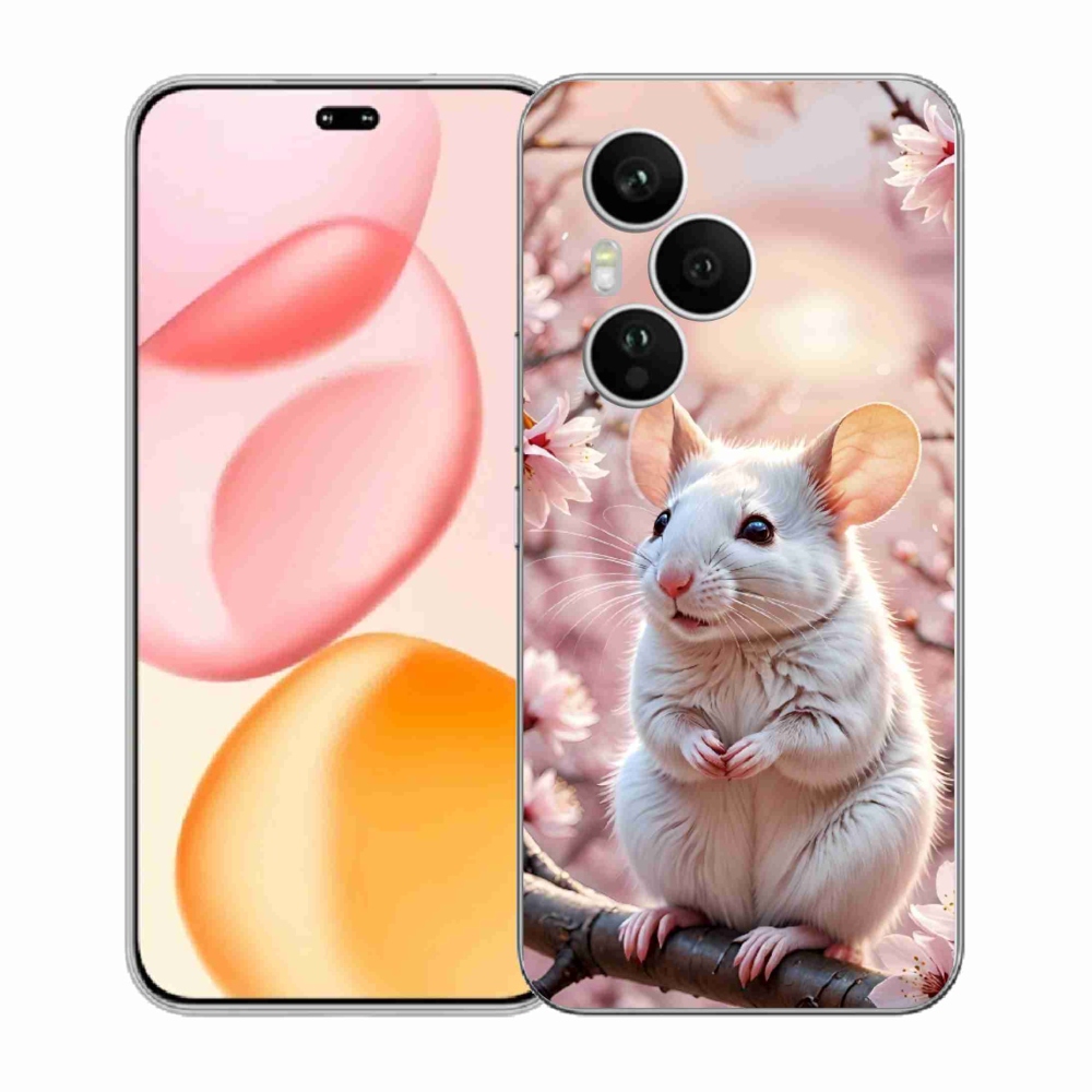 Gelový kryt mmCase na Honor 400 Pro - bílá myš na větvi