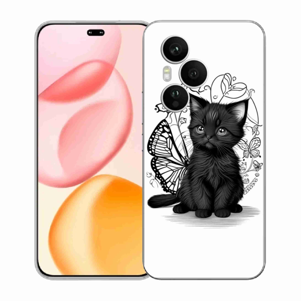 Gelový kryt mmCase na Honor 400 Pro - černé kotě