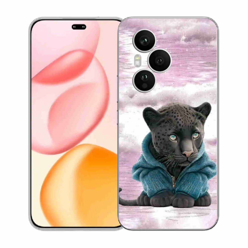 Gelový kryt mmCase na Honor 400 Pro - černý panter ve svetru