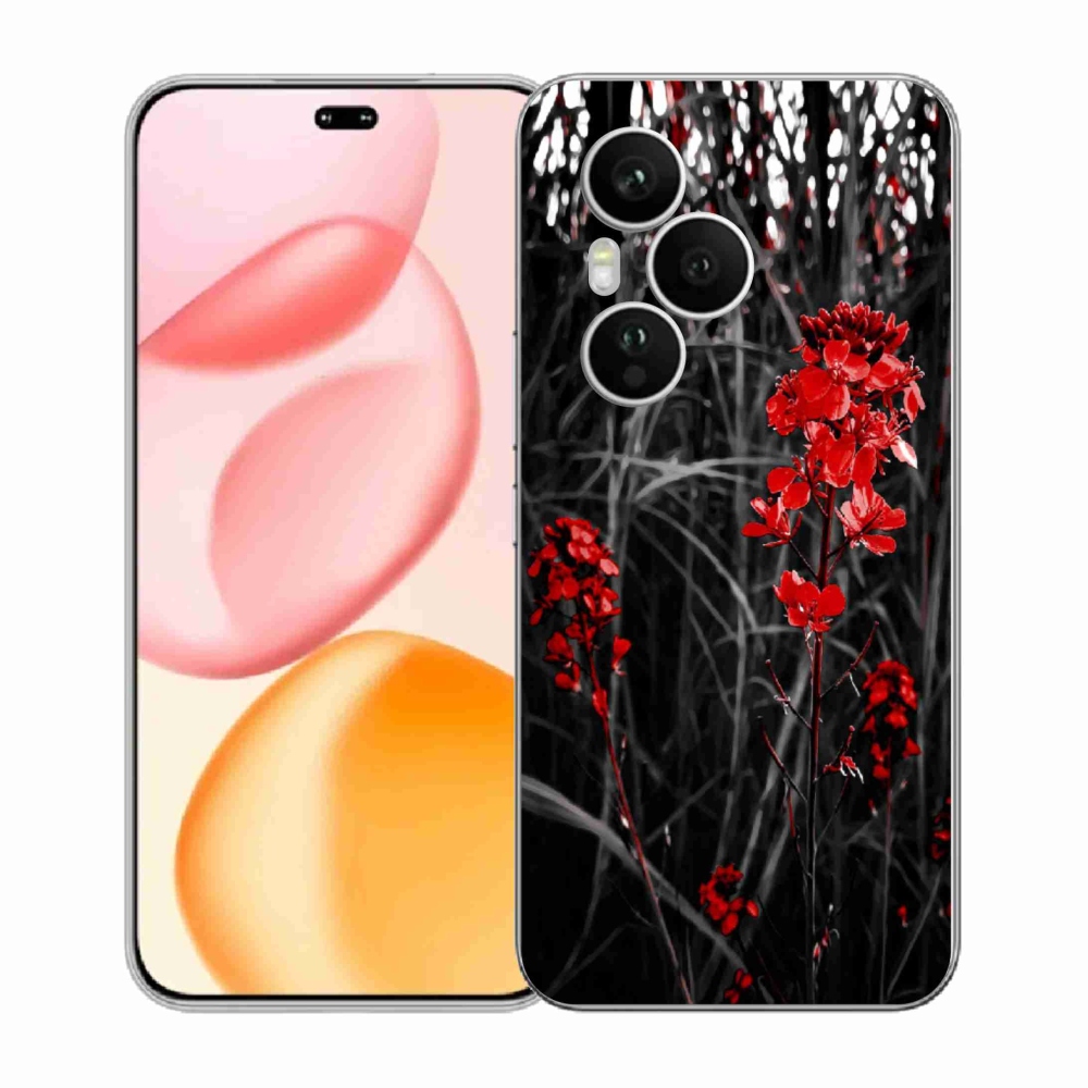 Gelový kryt mmCase na Honor 400 Pro - červená rostlina