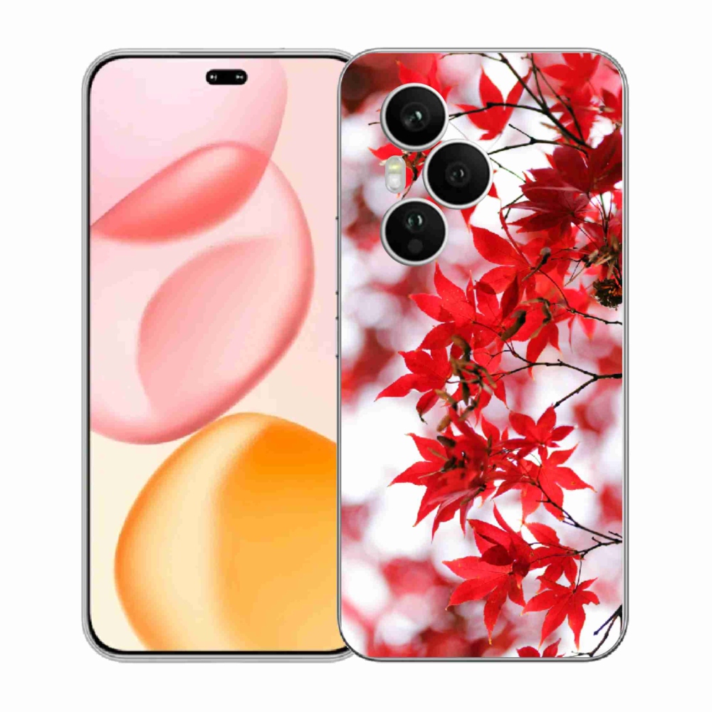 Gelový kryt mmCase na Honor 400 Pro - červené listy