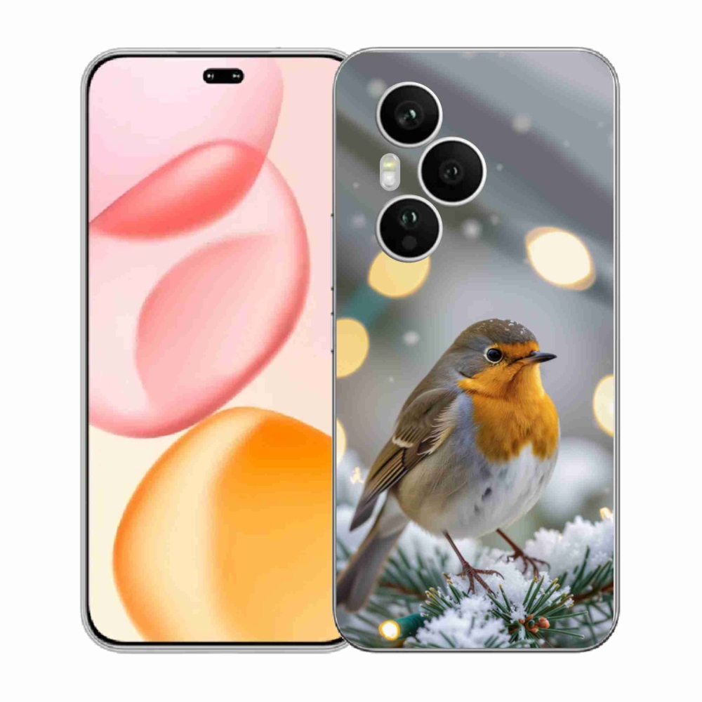 Gelový kryt mmCase na Honor 400 Pro - červenka v zimě
