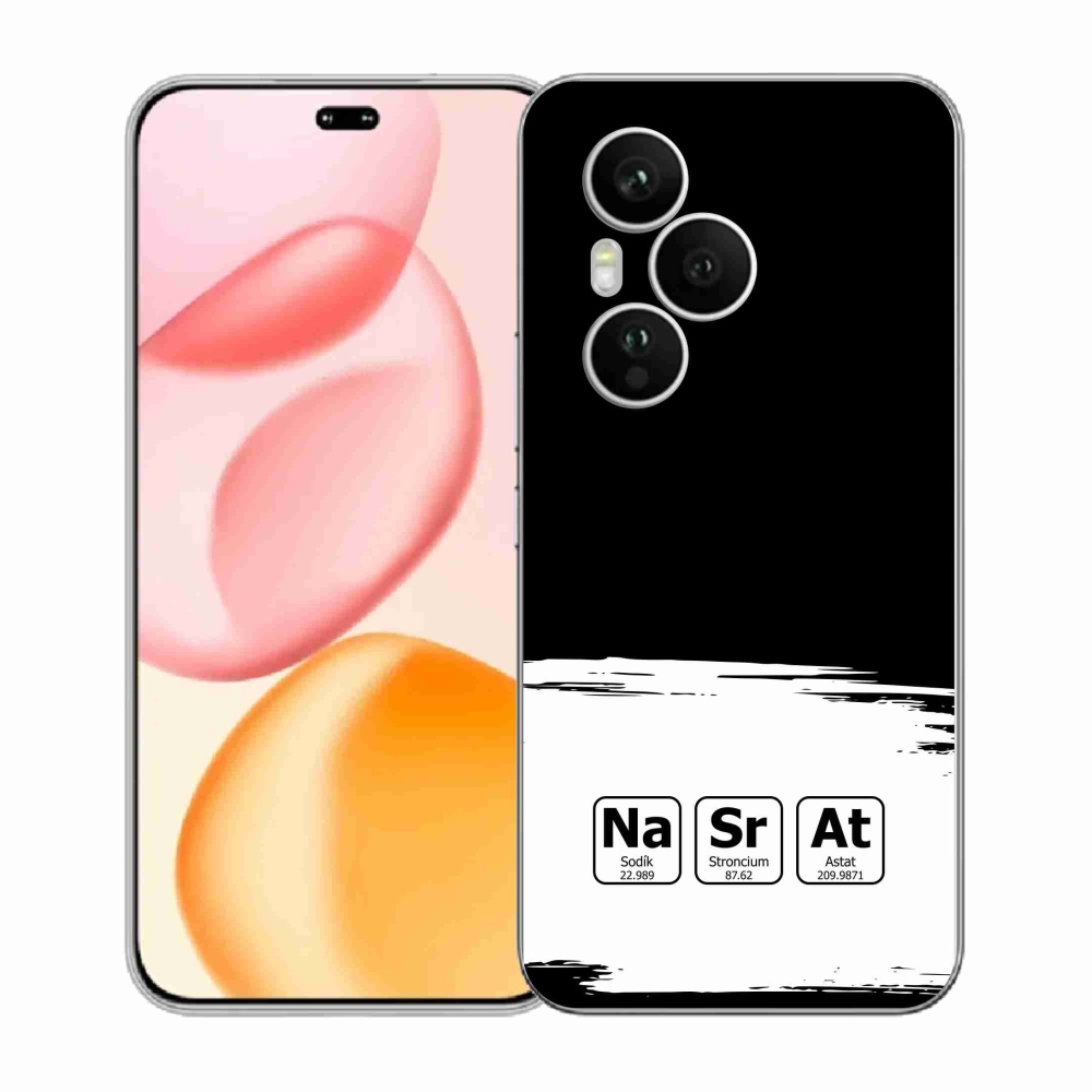 Gelový kryt mmCase na Honor 400 Pro - chemické prvky bíločerné pozadí