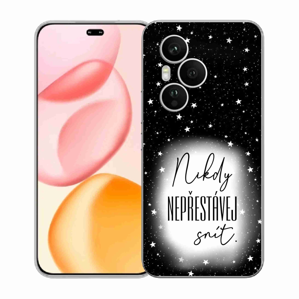 Gelový kryt mmCase na Honor 400 Pro - citát 1 bíločerné pozadí