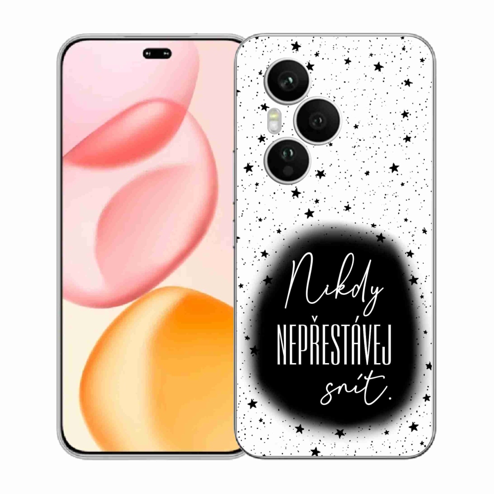 Gelový kryt mmCase na Honor 400 Pro - citát 1 černobílé pozadí