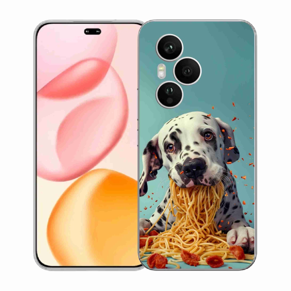 Gelový kryt mmCase na Honor 400 Pro - dalmatin a špagety