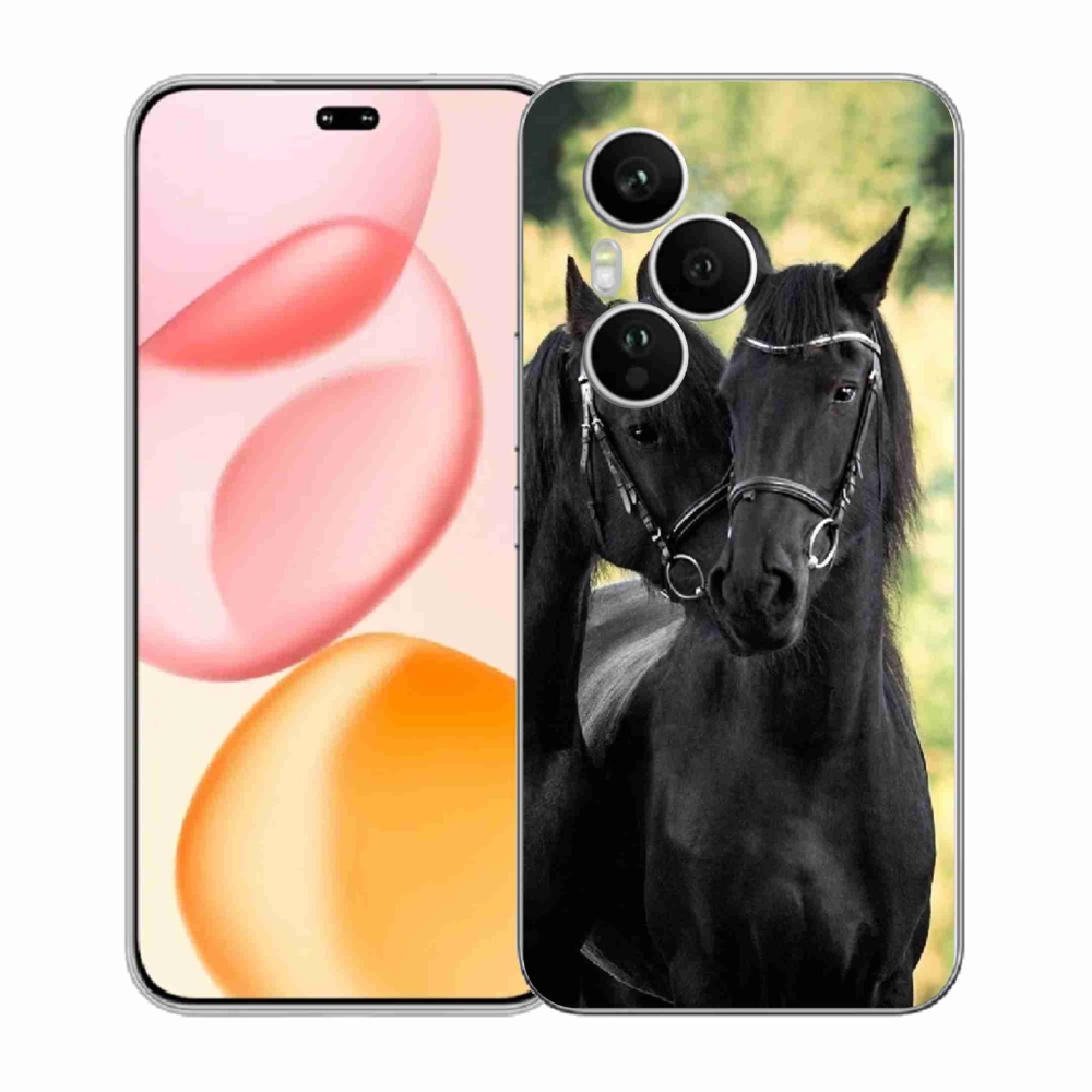 Gelový kryt mmCase na Honor 400 Pro - dva černí koně