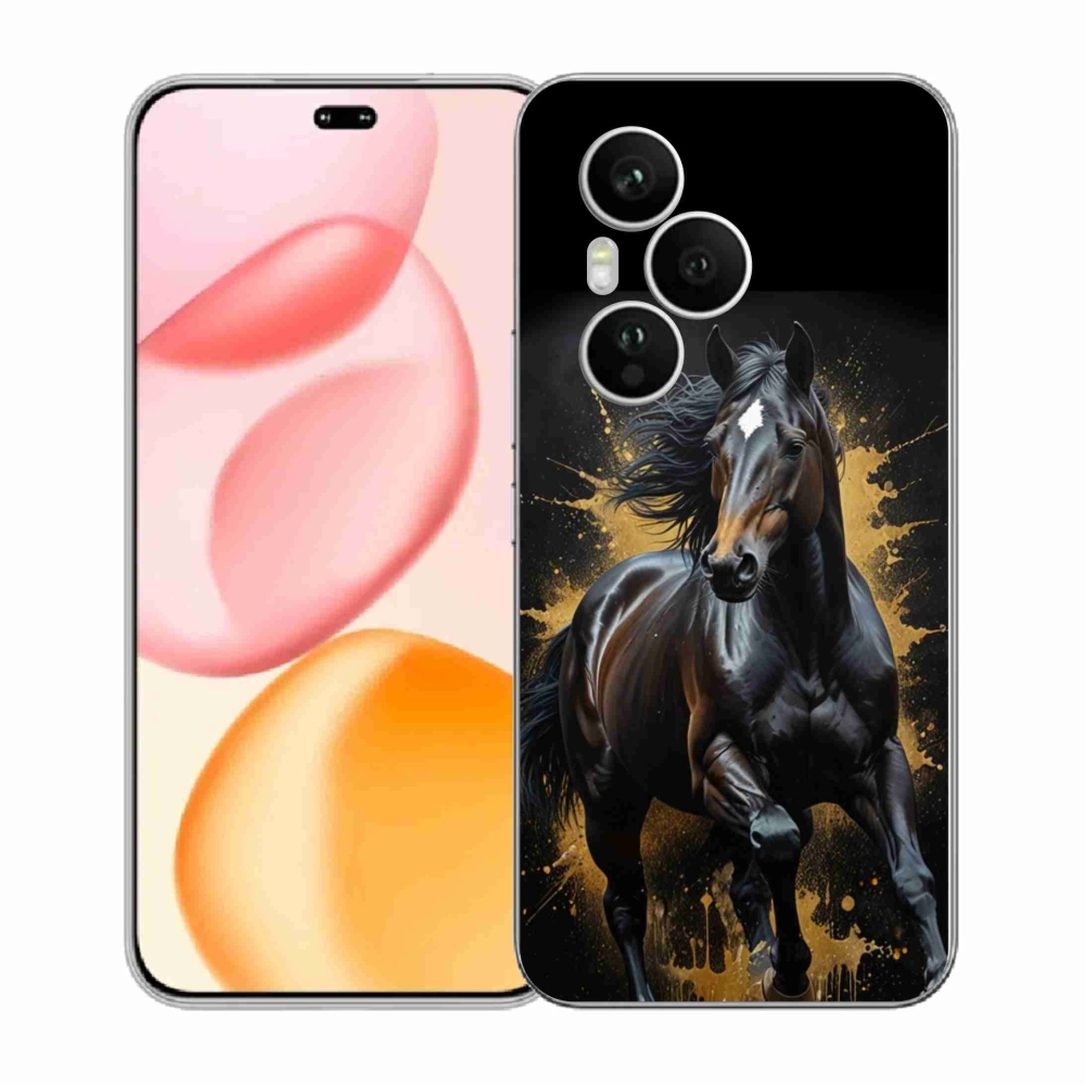 Gelový kryt mmCase na Honor 400 Pro - elegantní černý hřebec