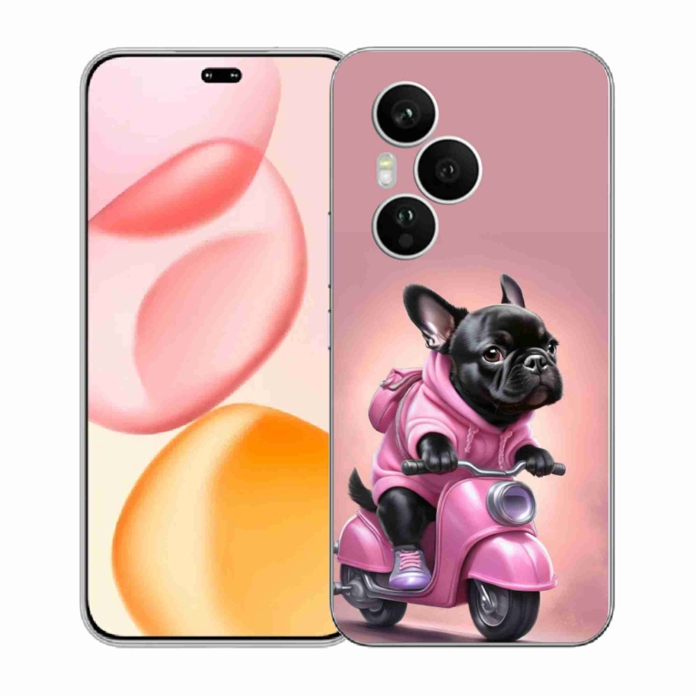 Gelový kryt mmCase na Honor 400 Pro - francouzský buldoček na skútru