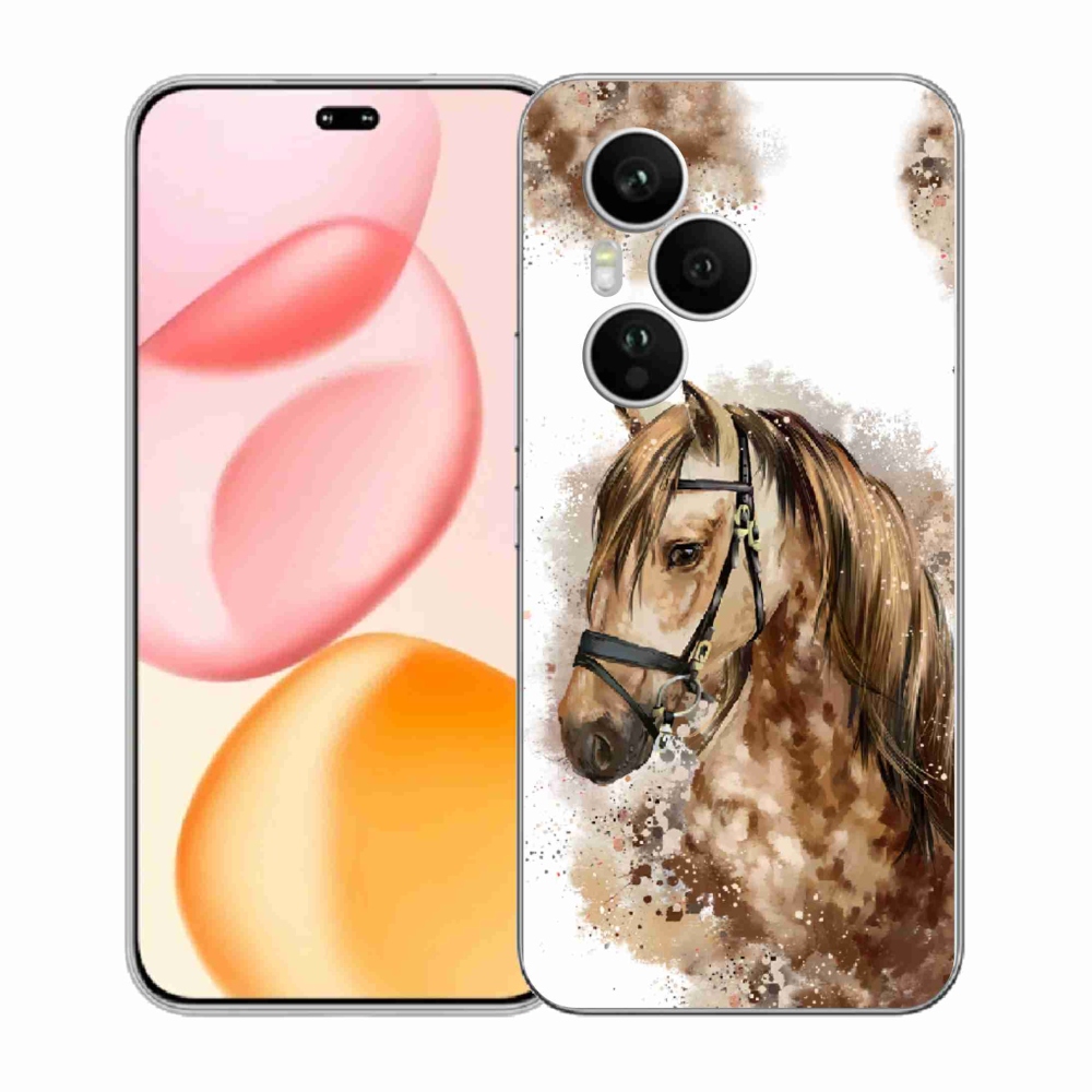 Gelový kryt mmCase na Honor 400 Pro - hnědý kreslený kůň