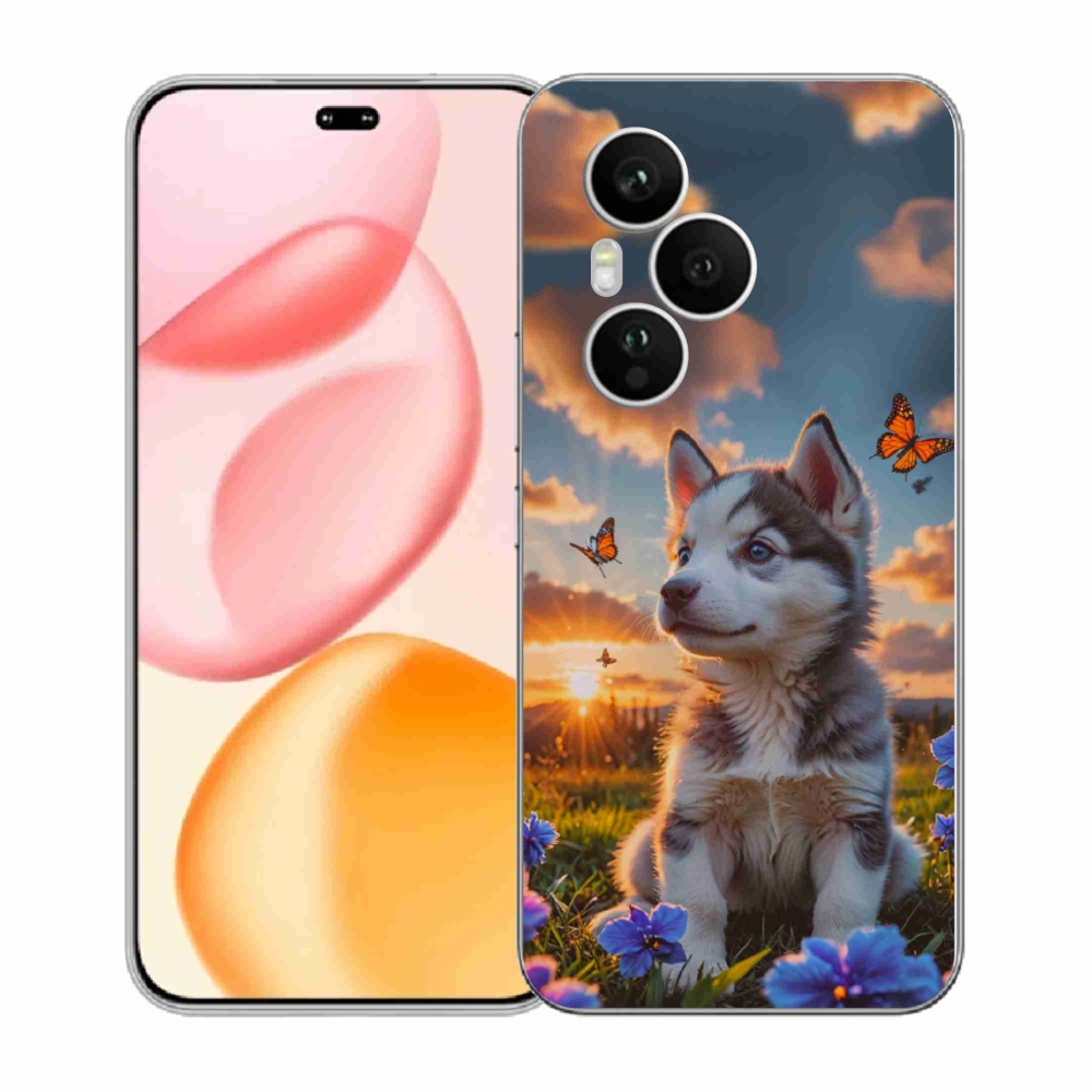 Gelový kryt mmCase na Honor 400 Pro - husky při západu slunce