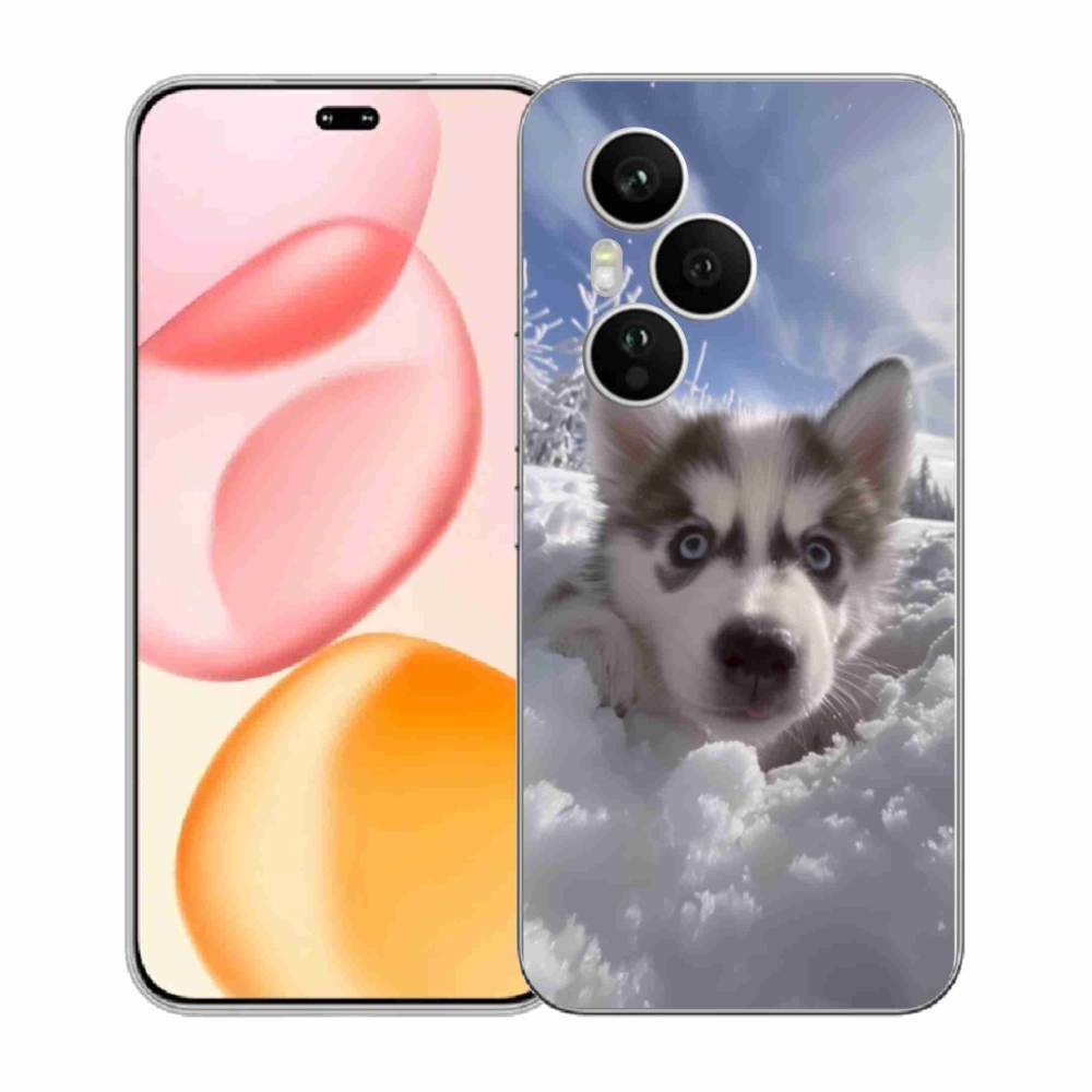 Gelový kryt mmCase na Honor 400 Pro - husky ve sněhu