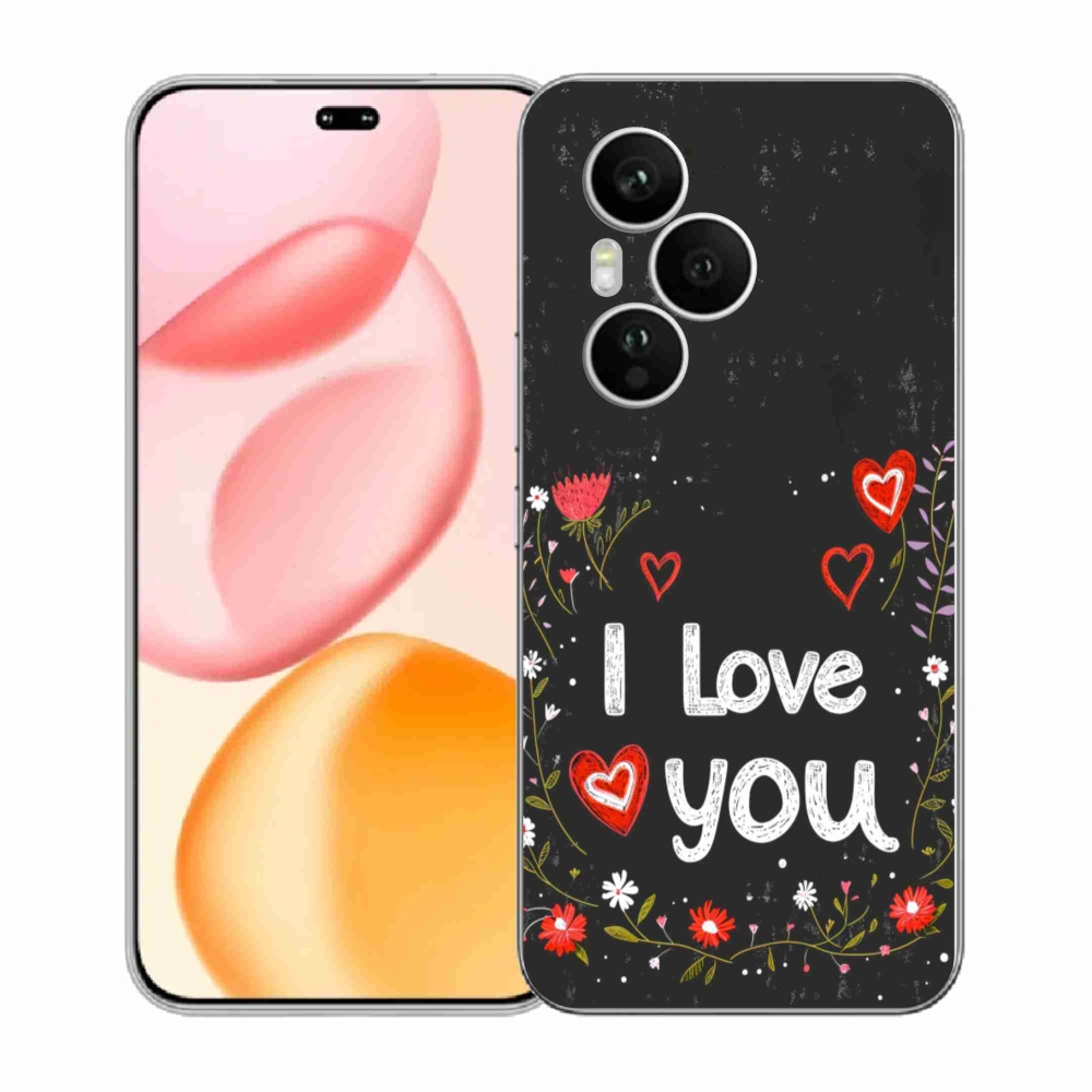 Gelový kryt mmCase na Honor 400 Pro - I love you černé pozadí