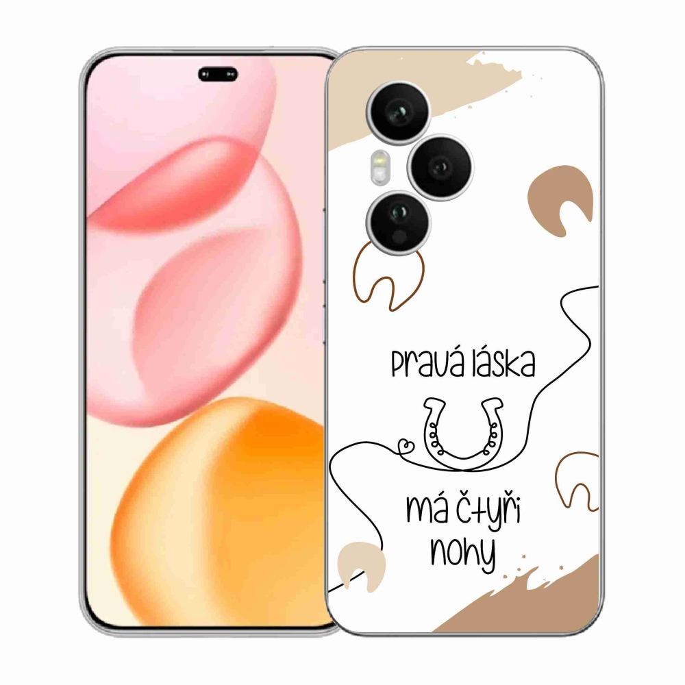 Gelový kryt mmCase na Honor 400 Pro - koňský motiv bílé pozadí