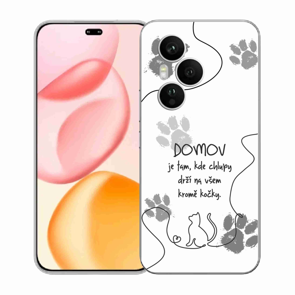 Gelový kryt mmCase na Honor 400 Pro - kočičí motiv bílé pozadí